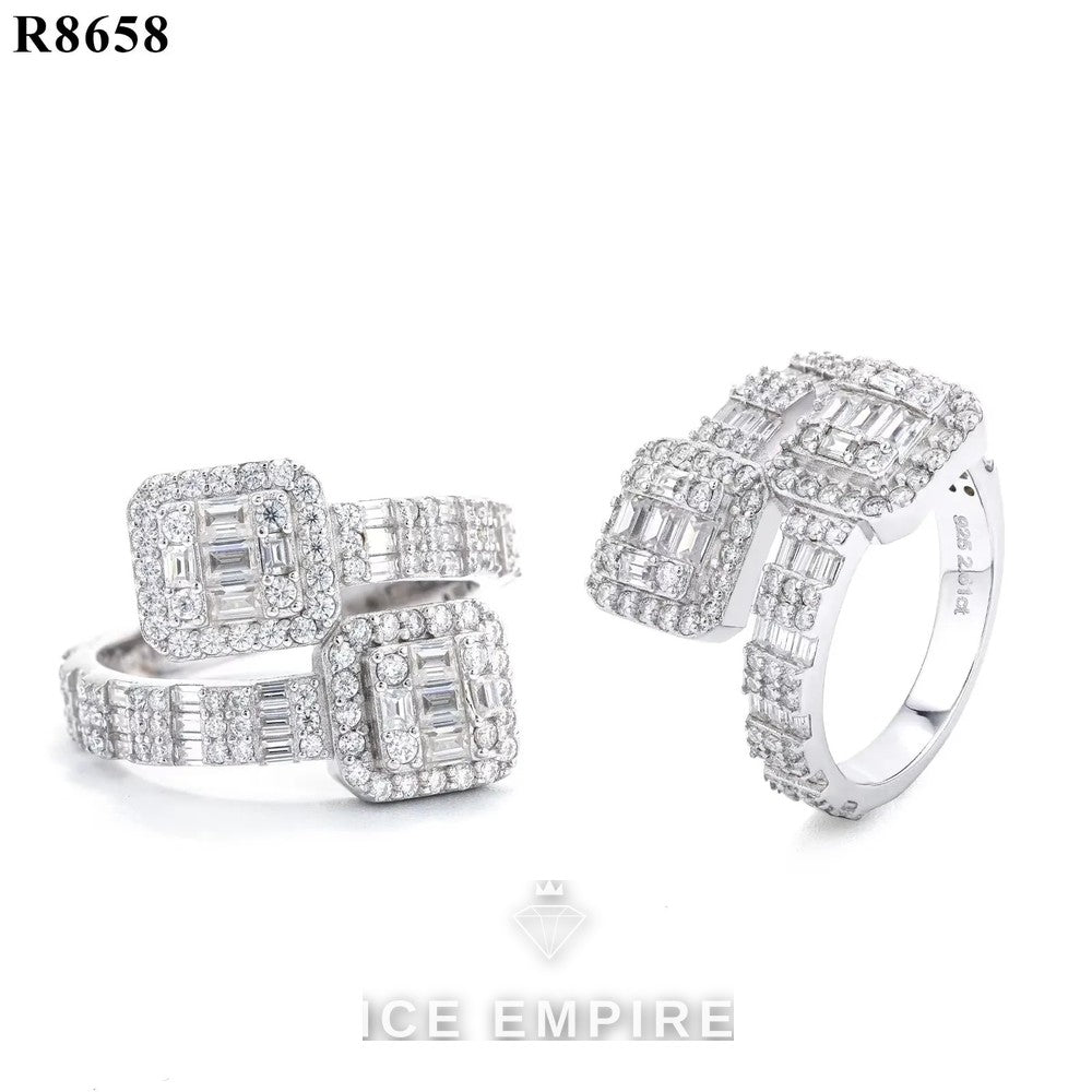 Iced Out 925 Silver Moissanite Ring
