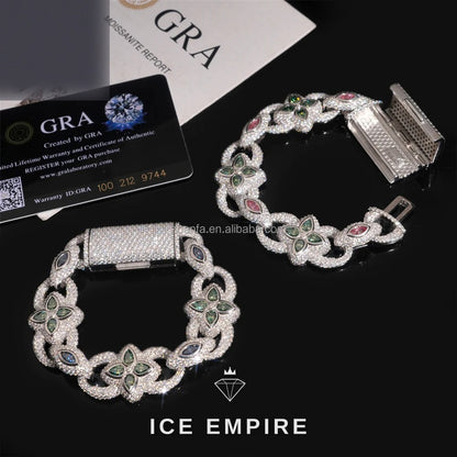 Iced Out 925 Silver Moissanite Cuban Chain