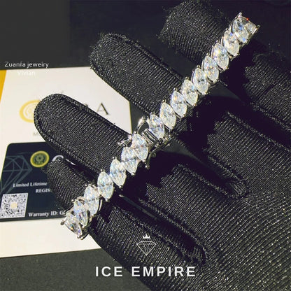 Iced Out 925 Silver Moissanite Tennis Chain