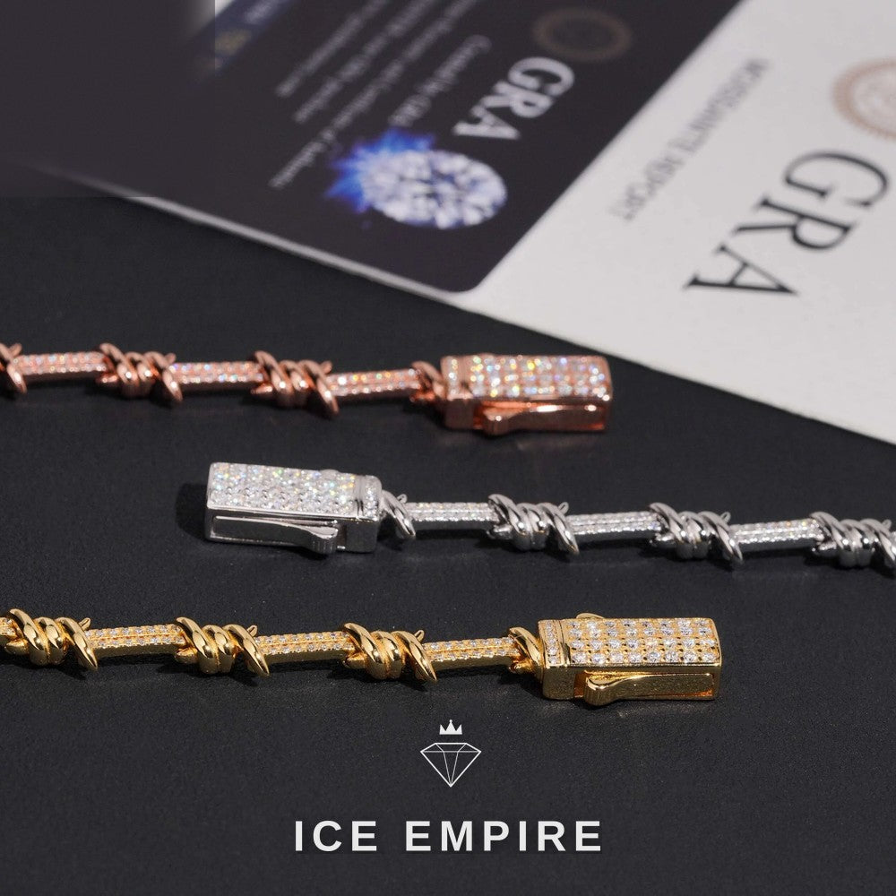 Iced Out Rose Gold Moissanite Bracelet