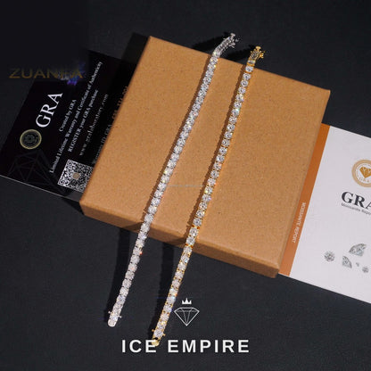 Iced Out Gold Plated Moissanite Tennis Chain