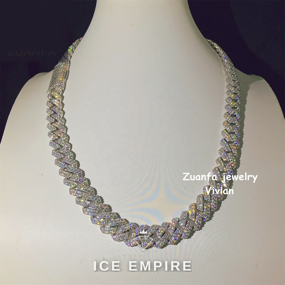 Iced Out Rose Gold Plated Moissanite Cuban Chain