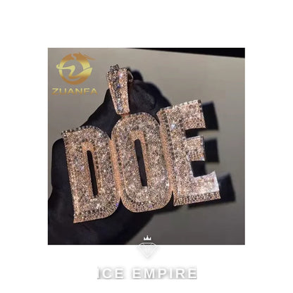 Iced Out Rose Gold Plated Moissanite Pendant