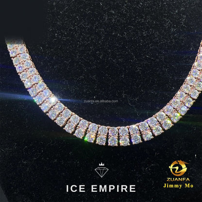 Iced Out 925 Silver Moissanite Cuban Chain