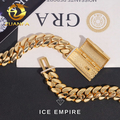 Iced Out Rose Gold Plated Moissanite Cuban Chain