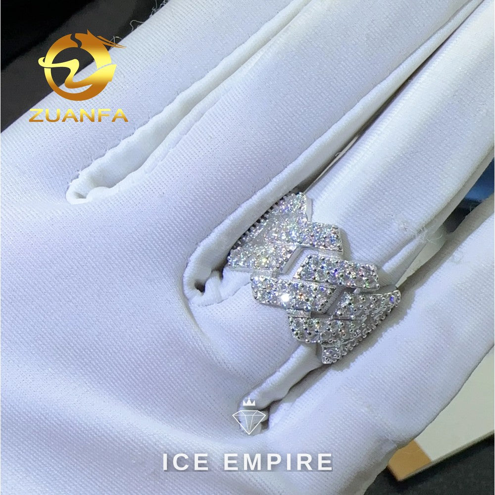 Iced Out 925 Silver Moissanite Ring