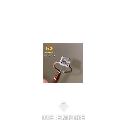 Iced Out 18K Gold Moissanite Engagement Ring