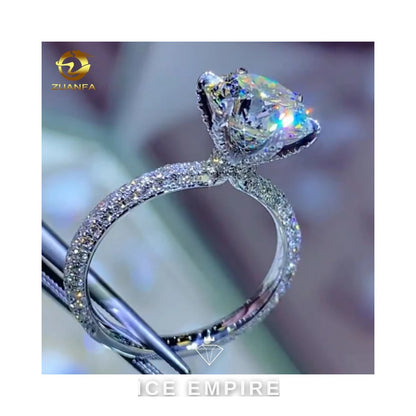 Iced Out Gold Plated Moissanite Wedding Band