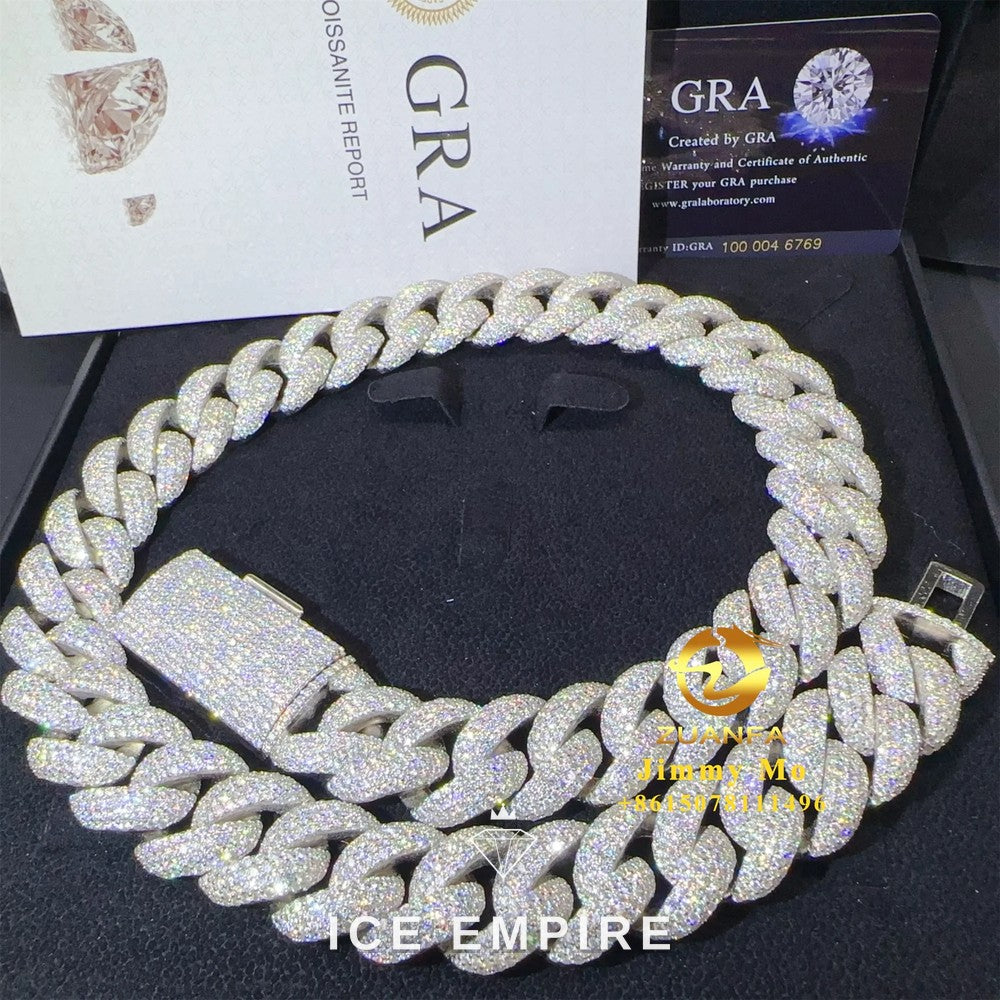Iced Out Rose Gold Plated Moissanite Cuban Chain