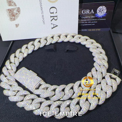 Iced Out Rose Gold Plated Moissanite Cuban Chain