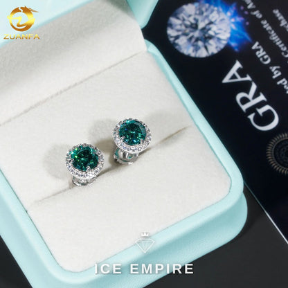 Iced Out 925 Silver Moissanite Stud Earrings