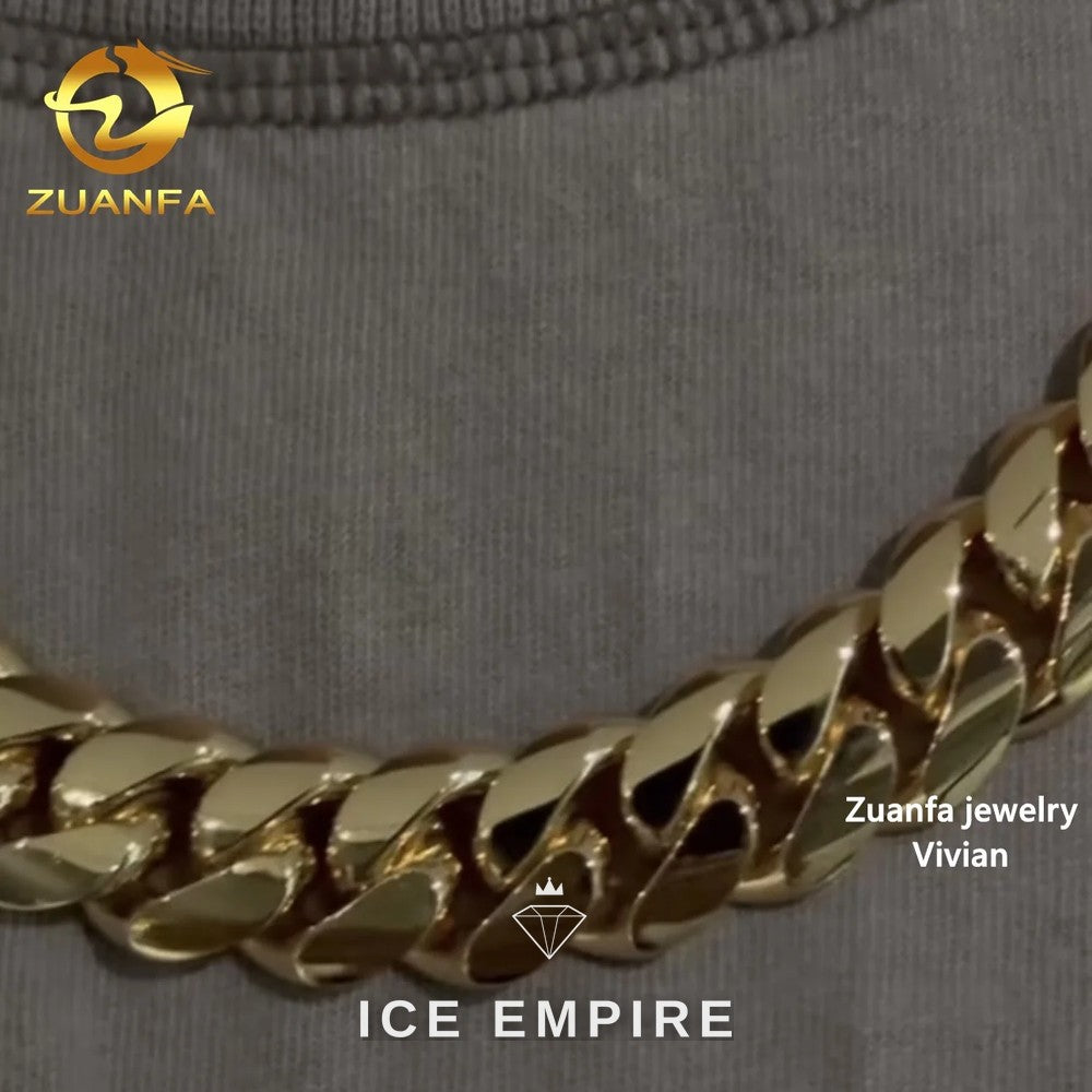 Iced Out Rose Gold Plated Moissanite Cuban Chain