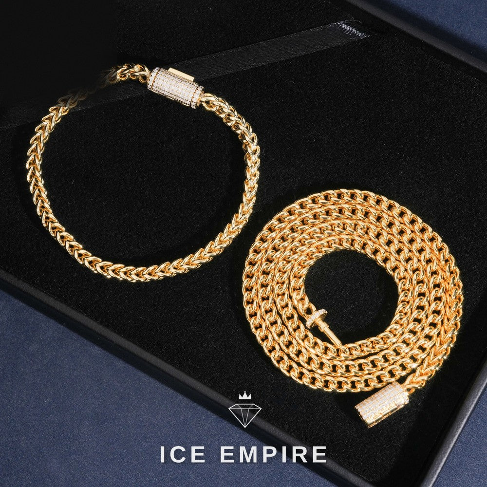 Iced Out Rose Gold Plated Moissanite Cuban Chain