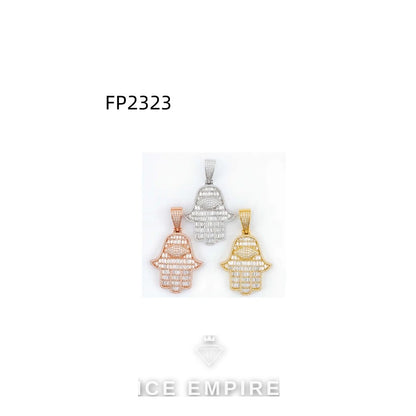 Iced Out Baguette Rose Gold Plated Pendant