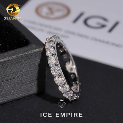 Iced Out 10K Gold Lab Grown Diamond Wedding Band
