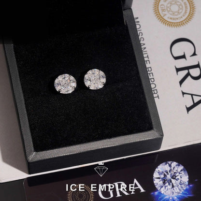 Iced Out Rose Gold Plated Moissanite Earrings