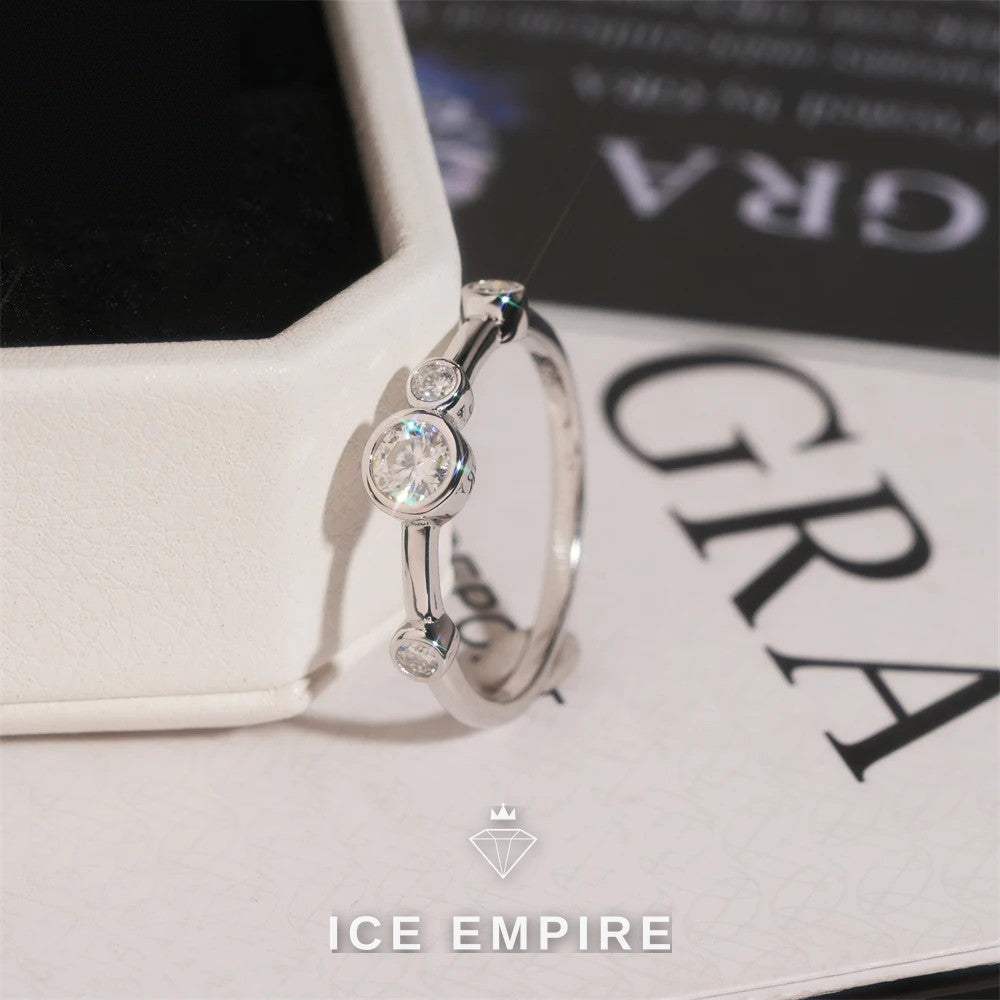 Iced Out Gold Plated Moissanite Engagement Ring