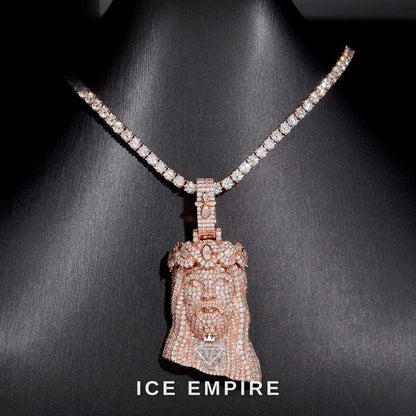 Iced Out Rose Gold Plated Moissanite Cuban Chain