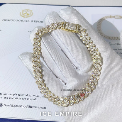 Iced Out Gold Plated Moissanite Cuban Chain