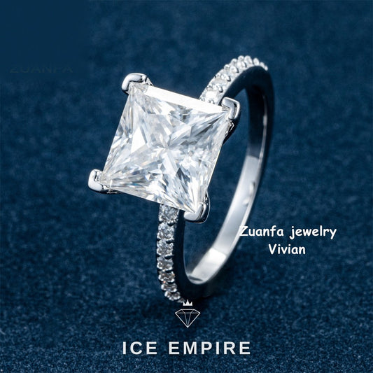 Iced Out 925 Silver Moissanite Ring