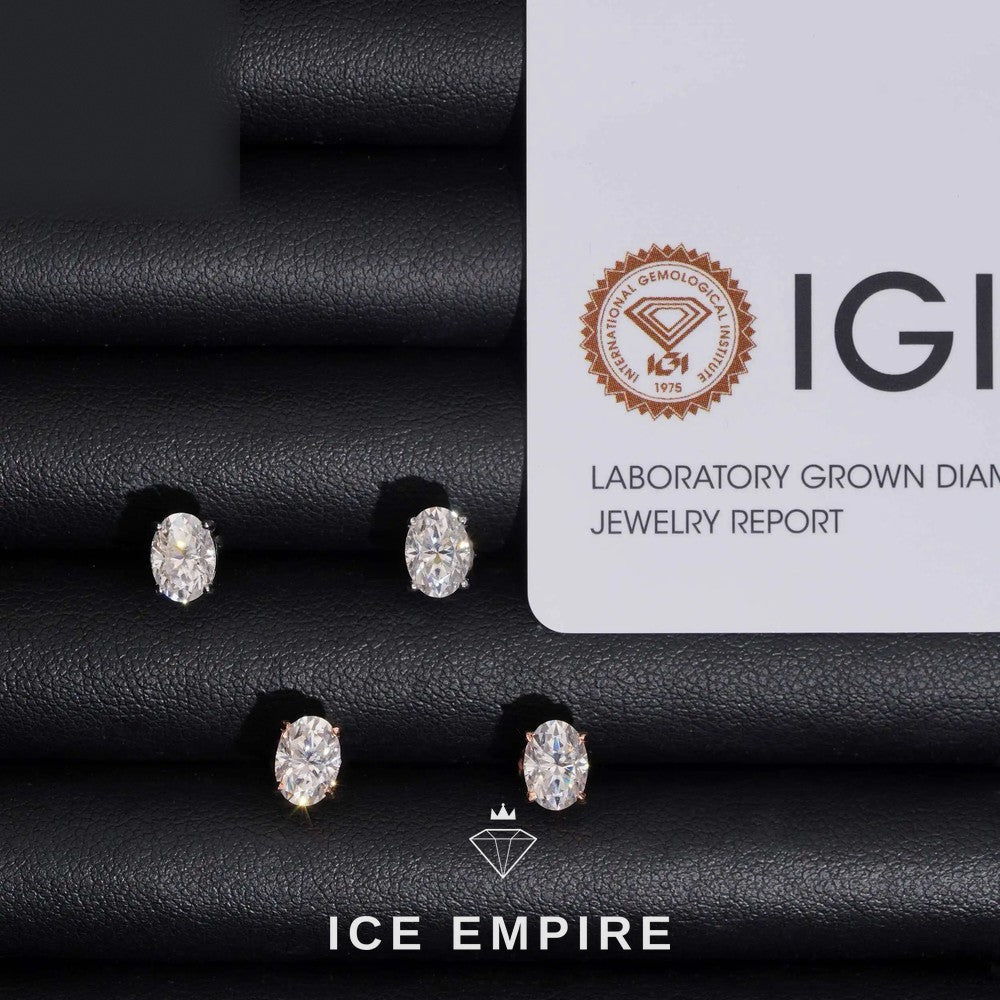 Iced Out 10K Gold Lab Grown Diamond Stud Earrings