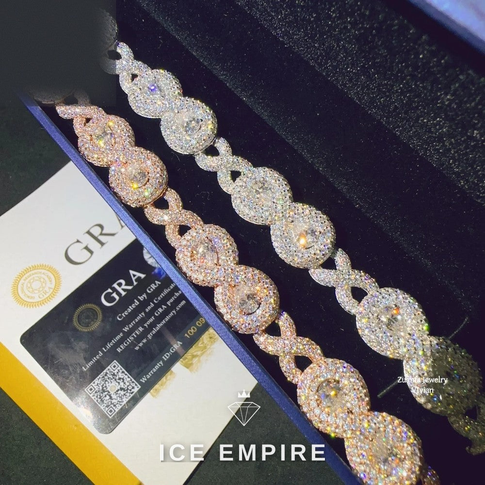 Iced Out Rose Gold Plated Moissanite Cuban Chain
