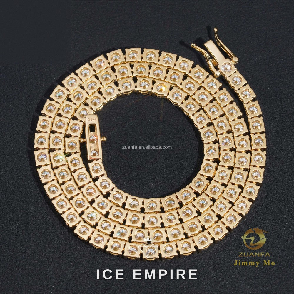 Iced Out Gold Plated Moissanite Cuban Chain