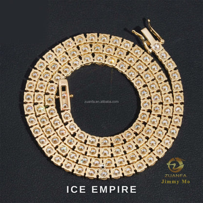Iced Out Gold Plated Moissanite Cuban Chain