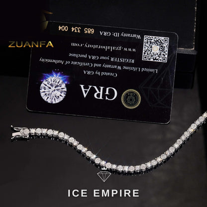 Iced Out 925 Silver Moissanite Tennis Bracelet