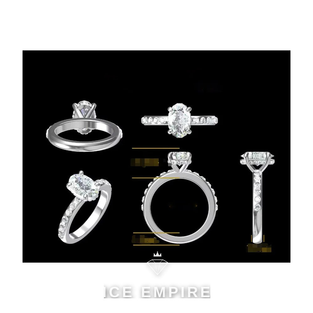 Iced Out 10K Gold Moissanite Engagement Ring