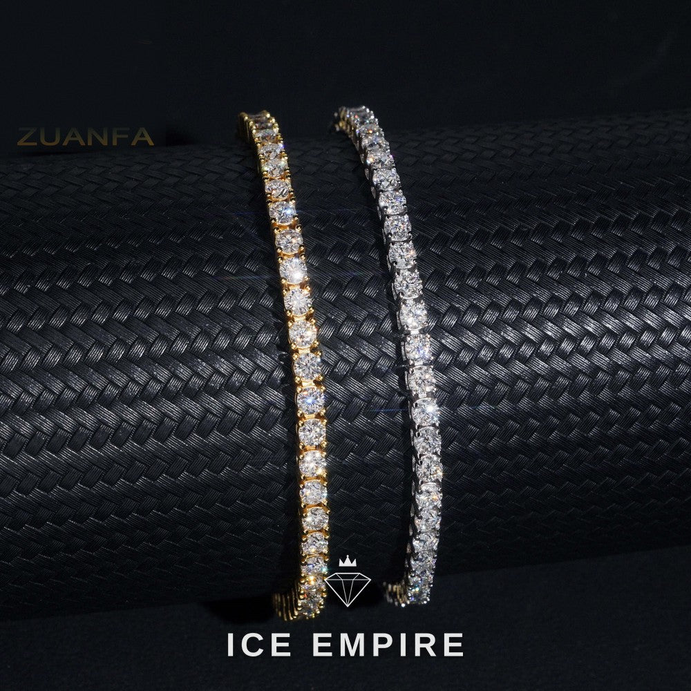 Iced Out 925 Silver Moissanite Tennis Bracelet