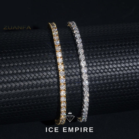 Iced Out 925 Silver Moissanite Tennis Bracelet