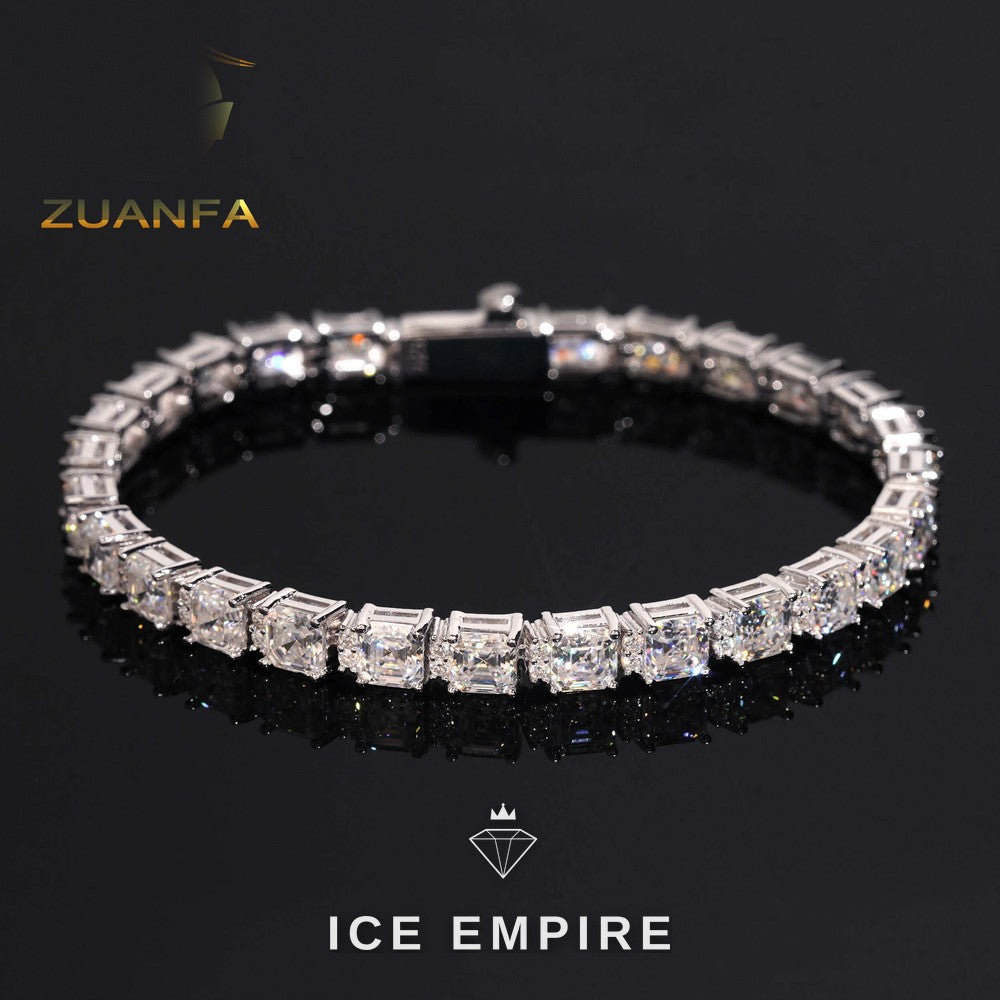 Iced Out 925 Silver Moissanite Tennis Bracelet