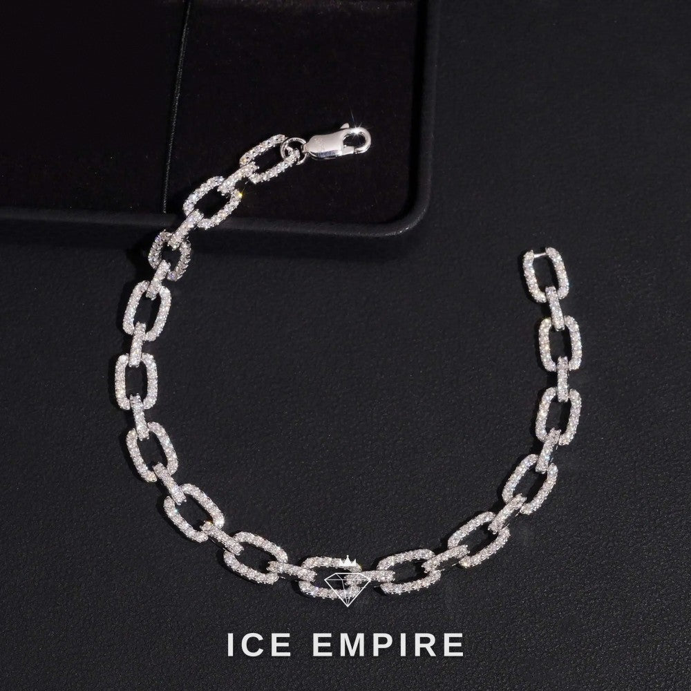 Iced Out Rose Gold Plated Moissanite Bracelet