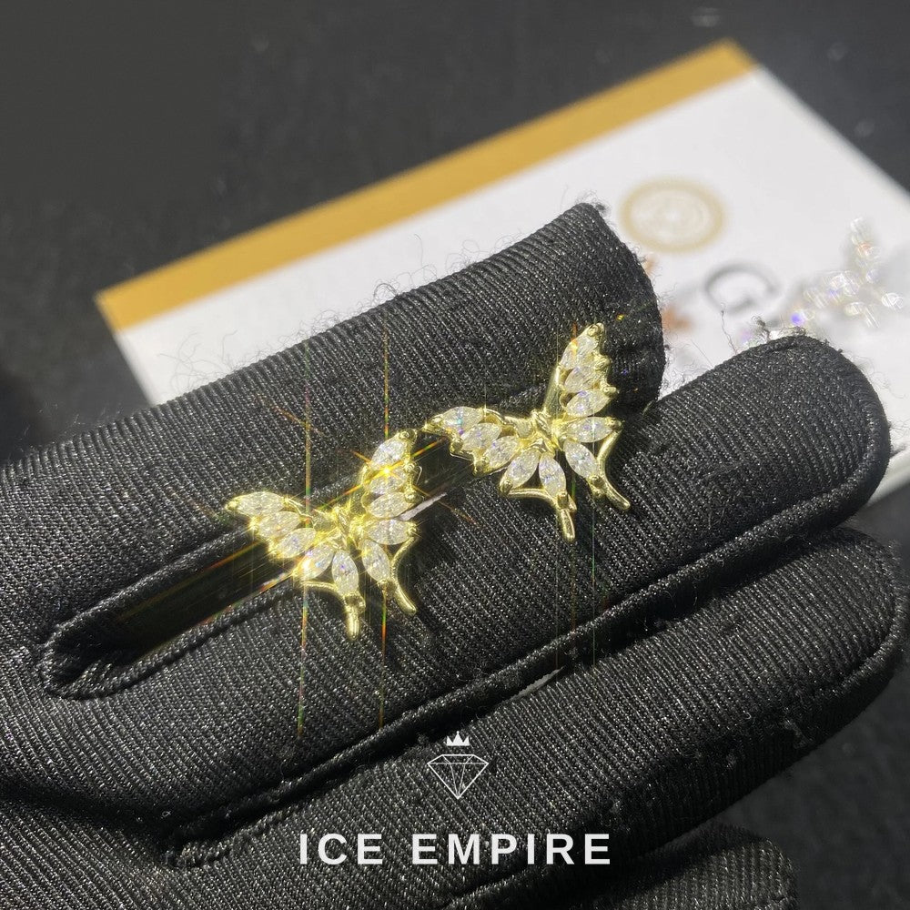 Iced Out 925 Silver Moissanite Stud Earrings