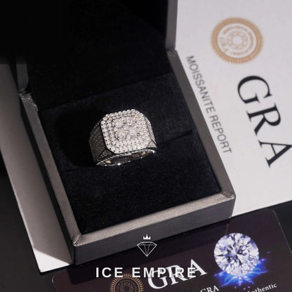 Iced Out 925 Silver Moissanite Ring