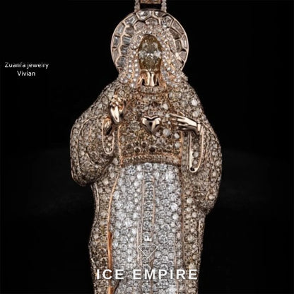 Iced Out Cross 925 Silver Moissanite Pendant