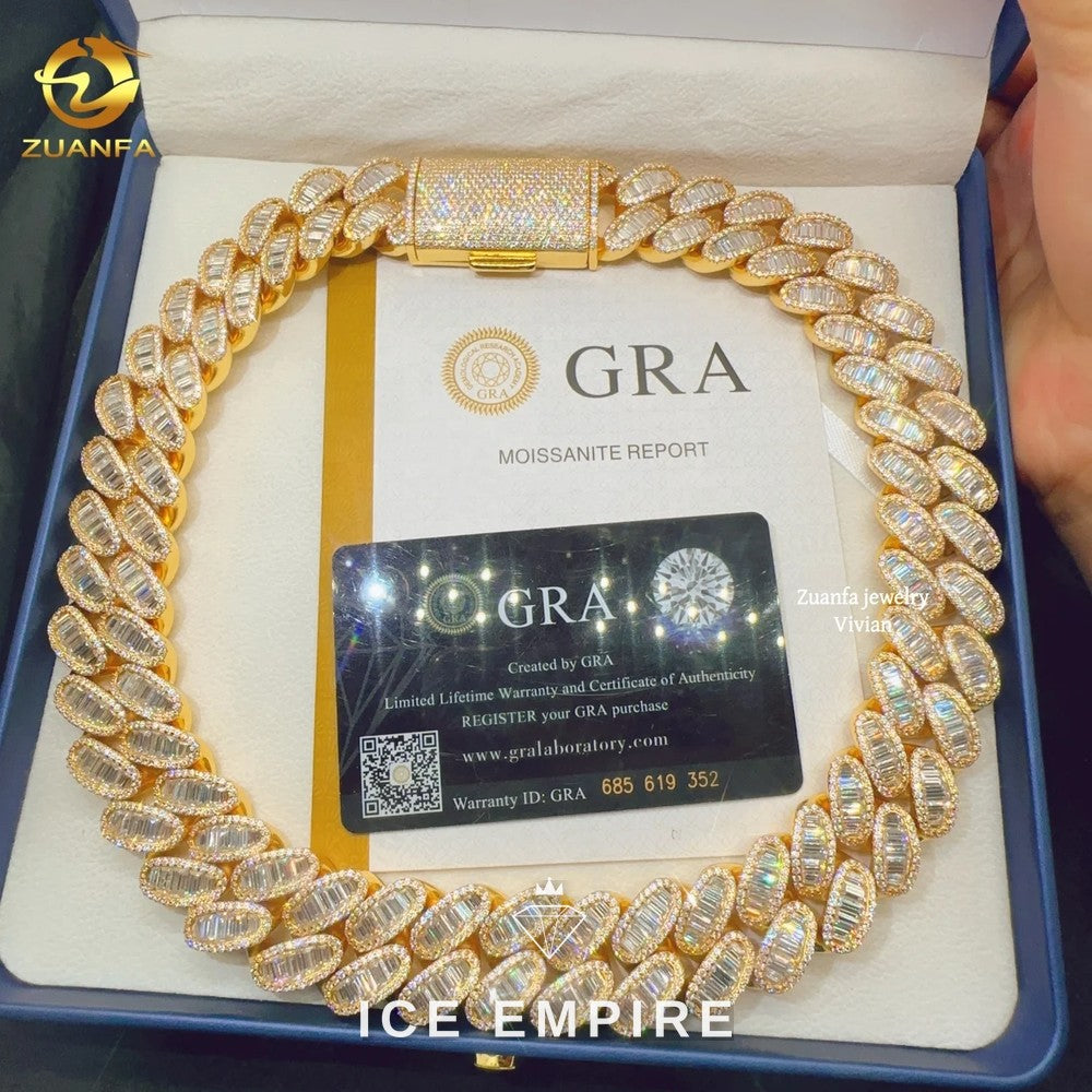 Iced Out Rose Gold Plated Moissanite Cuban Chain