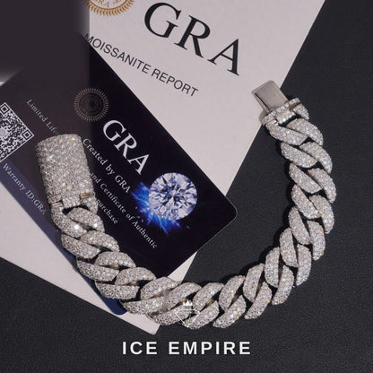 Iced Out Rose Gold Plated Moissanite Cuban Chain