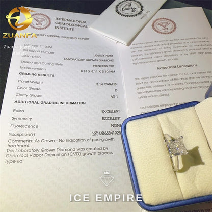 Iced Out Cluster 18K Gold Lab Grown Diamond Engagement Ring