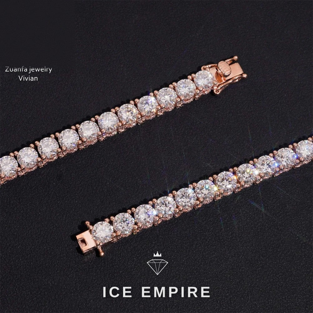 Iced Out Rose Gold Plated Moissanite Cuban Chain