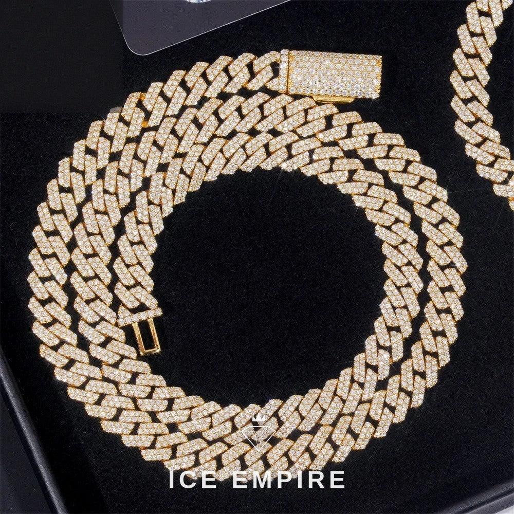 Iced Out Rose Gold Plated Lab Grown Diamond Cuban Chain