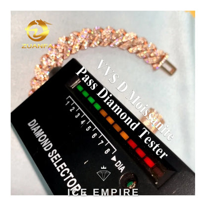 Iced Out Rose Gold Plated Moissanite Cuban Chain
