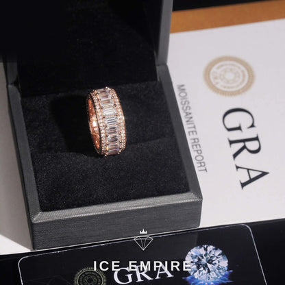 Iced Out 925 Silver Moissanite Ring