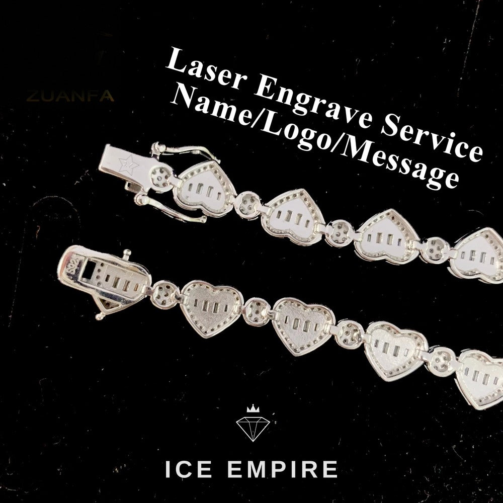 Iced Out Baguette 925 Silver Moissanite Cuban Chain