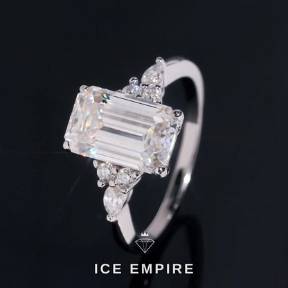 Iced Out 18K Gold Moissanite Wedding Band