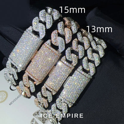 Iced Out Rose Gold Plated Moissanite Cuban Chain