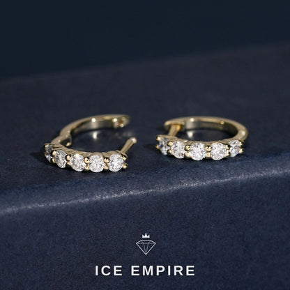 Iced Out Rose Gold Plated Lab Grown Diamond Hoop Earrings