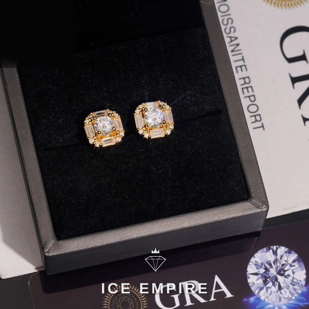 Iced Out 925 Silver Moissanite Earrings