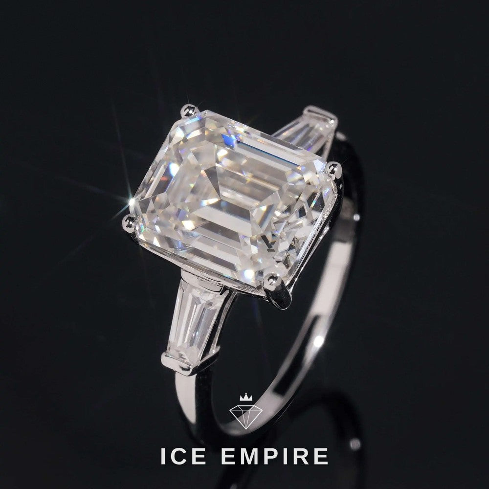 Iced Out 18K Gold Moissanite Wedding Band